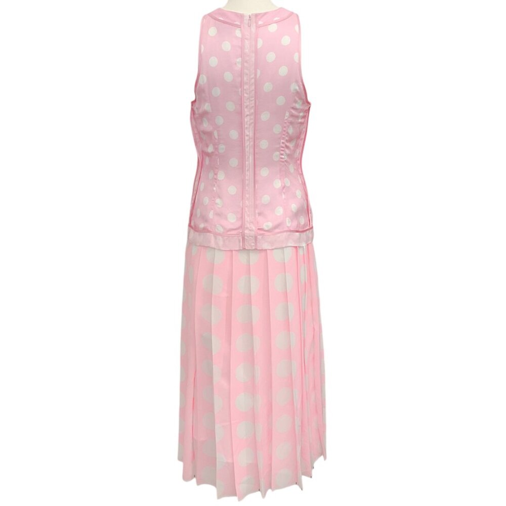 Vivetta Pink / White Pleated Polka Dot Dress - Picture 3 of 4